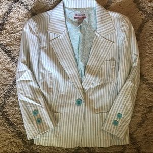 Blue and White Pinstripe Blazer